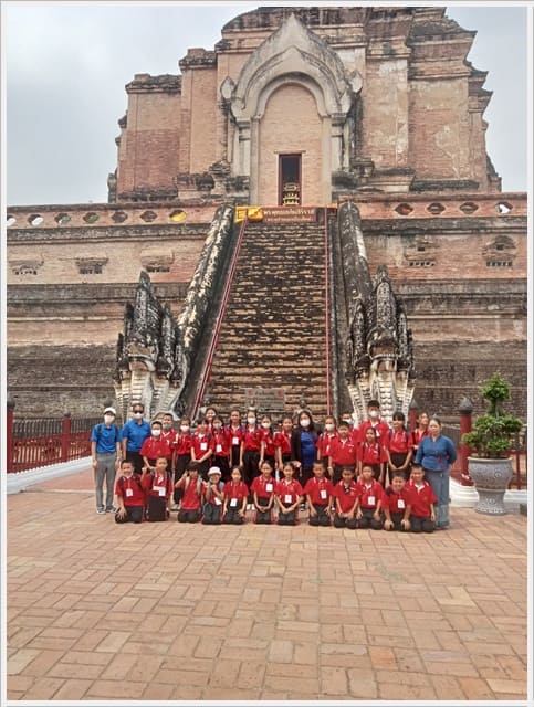 Field trip for students.EV Tram, ChiangMai old city.
